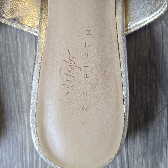 Lord & Taylor Gold Slide On's - Picture 2 of 4